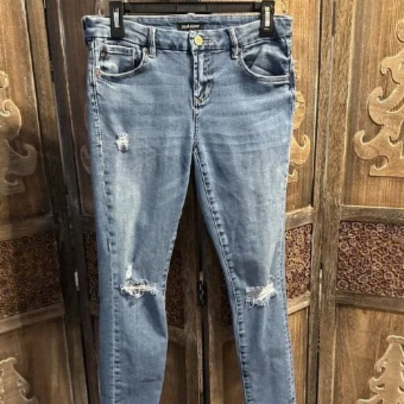 Dear John Joy Rich Comfort Skinny Blue Jeans Womens 28 Distressed C14 - Picture 1 of 11